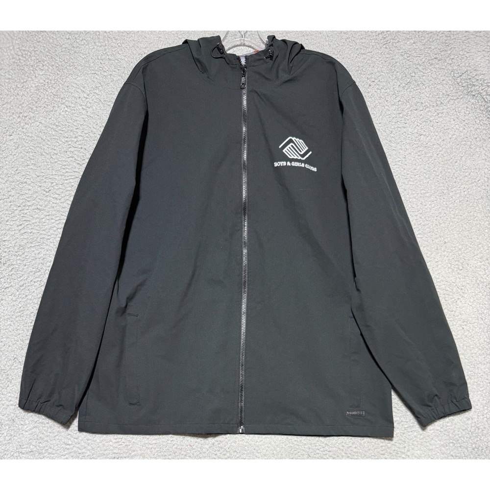 Voyager Full Zip Black Windbreaker Jacket Mens XL Boys & Girls Club Logo